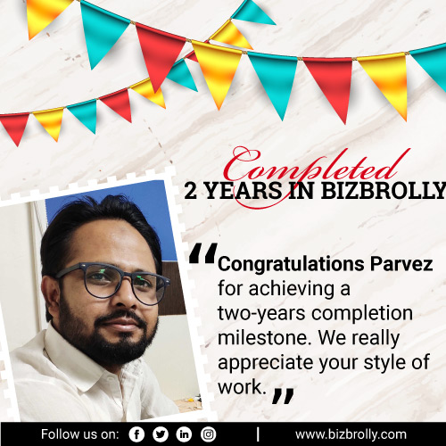 BizBrolly's tweet image. Congratulations Parvez for achieving a two-years completion milestone. We really appreciate your style of work!!
#TheBrandTechnologyCompany #MobileappdevelopmentProcess #BizBrolly #windows #mac #IOT #AI #Python #SEO #ASO #socialmediamarketing #business #AppDevelopment #ArunMishra