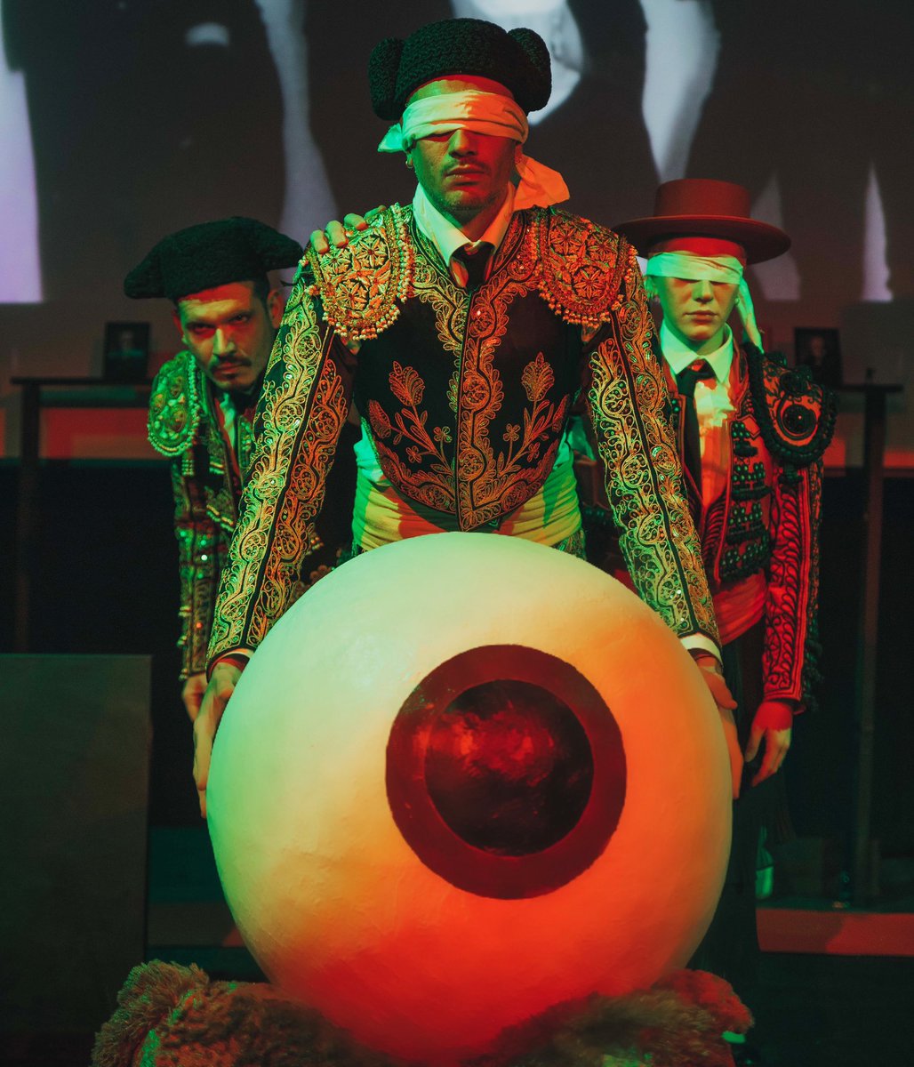 phenomtheatre's tweet photo. ZOMBOID! is now open at @NewWimbTheatre playing until Saturday. The final production in the #foremanatfifty season. #richardforeman https://t.co/SEqRBjmiyj