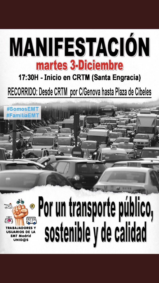 Apoyo absoluto a los trabajadores y las trabajadoras de la EMT en su huelga contra la privatización y el deterioro de lo público
#HuelgaEMT