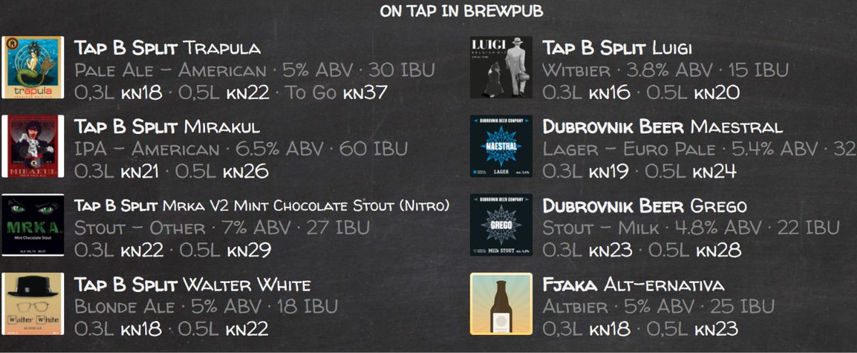 TapbSplit's tweet photo. Za svakog po nešto na tapovima.
Čak 8 aktivnih tapova za ove burne pred blagdanske dane
Vidimo se od 16h danas.
#tapb #tapbpub #tapbsplit #tapbcraft #splitbeer #splitcraft #beersplit #craftsplit #trapula #mirakul #walterwhite #mrka #tiramol #luigi https://t.co/09iAK11wpo