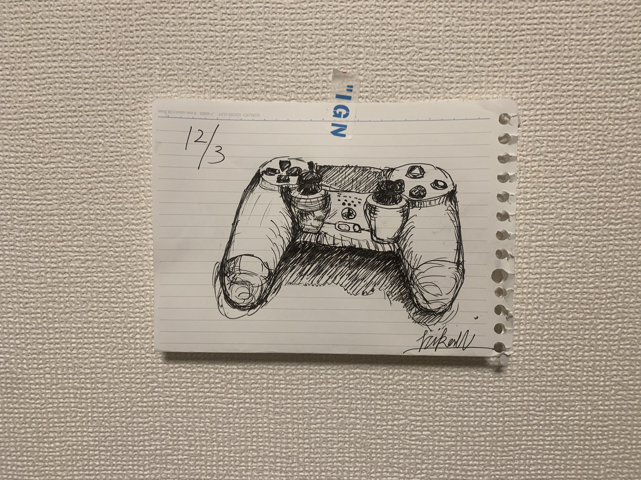 色鉛筆画　絵画　ゲームのコントローラーの絵　原画　A4大(約22cm×30cm) 色鉛筆画 絵画 ゲームのコントローラーの絵 原画 A4大(約22cm