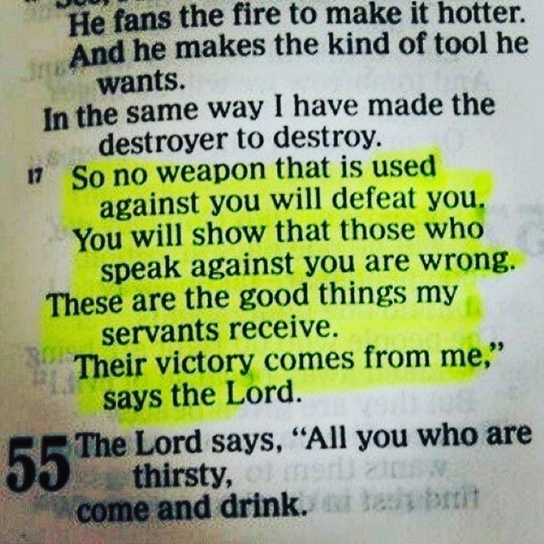 #morningreminder Isaiah 54:17 NCV