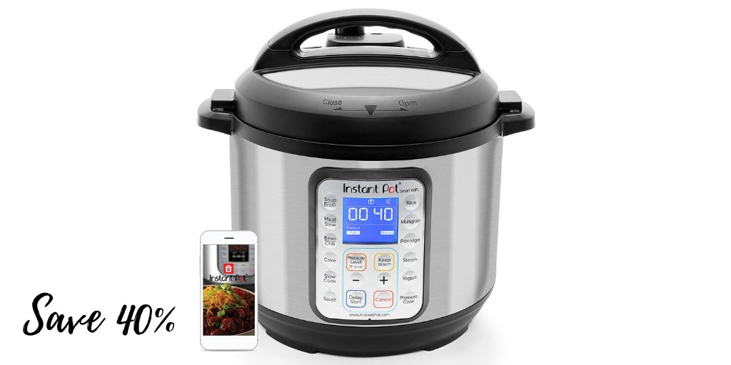 Save 40% on the 6 qt Instant Pot Smart WiFi 8-in-1 Electric Pressure Cooker, Slow Cooker, Rice Cooker, Steamer, Saute, Yogurt Maker, Cake Maker, and Warmer ad >>>> amzn.to/2rbeZ1B #Christmas #gift