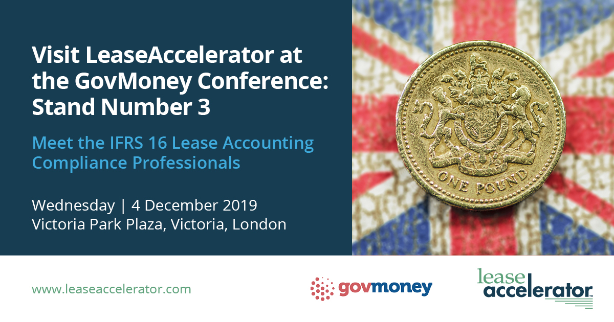 Join LeaseAccelerator in London 4 December at #GovMoney19. Visit stand #3 to meet with our team of#leaseaccounting experts, see an #IFRS16 demo and enter to win our prize giveaway. Click to learn more: govmoney.co.uk <a href="/Govm0ney/">Govmoney Conference</a>