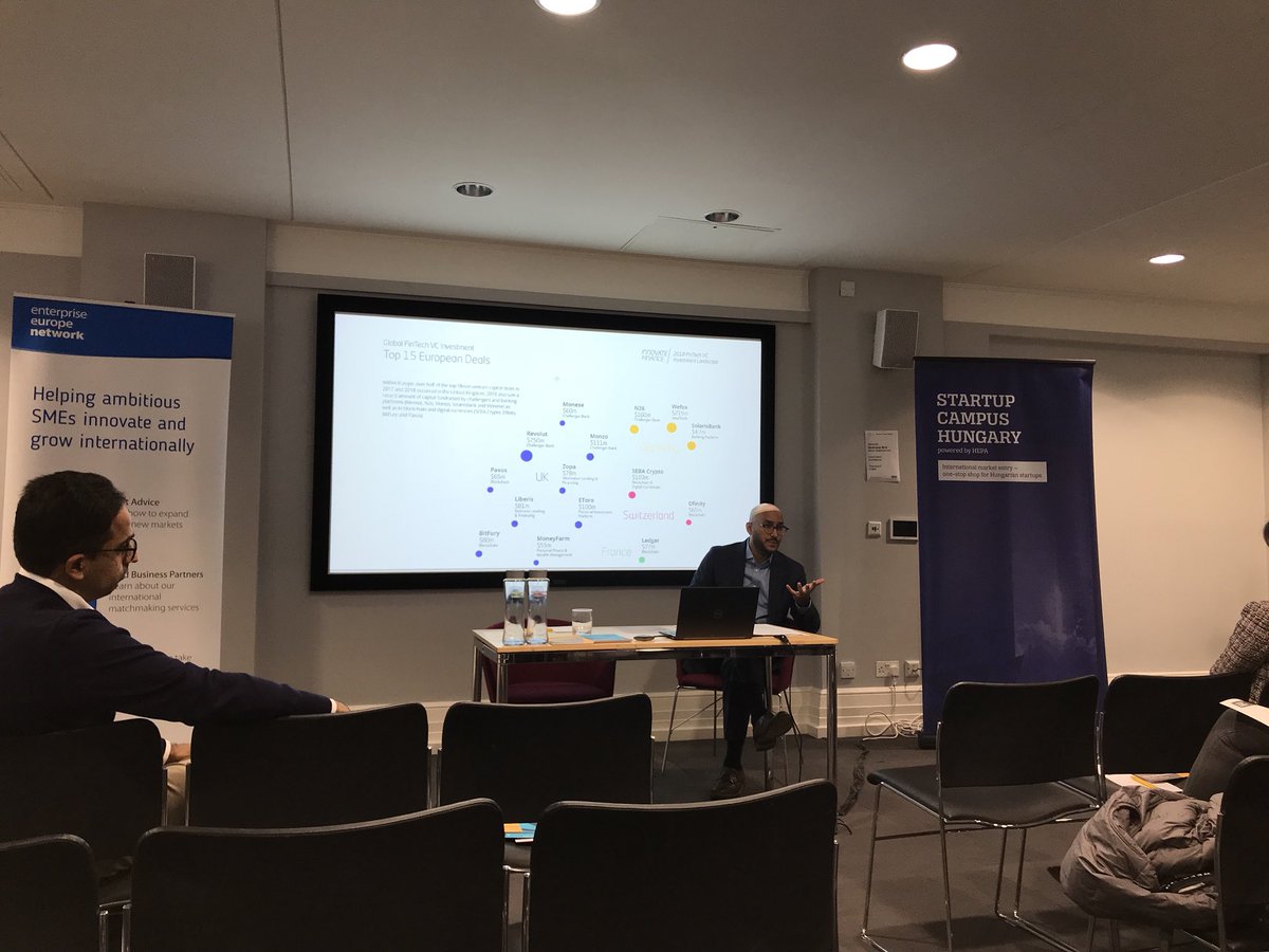 Exciting presentation on the UK’s #fintech ecosytem from <a href="/SameerG1987/">Sameer Gulati</a> at the <a href="/startup_campus/">Startup Campus</a> London event. Always good to get up to date with the facts!🤑