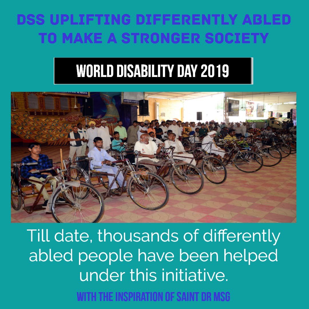 RaviKum14987503's tweet photo. #WorldDisabilityDay
2008 के बाद से, राष्ट्र भर में हजारों रोगियों को 'याद-ए-मुर्शिद विकलांगता निवारण शिविर' के माध्यम से मुफ्त इलाज, सर्जरी और कैलिपर जैसे सहायक उपकरण मिले हैं। 
 @GurmeetRamRahim  @DeraSachaSauda https://t.co/UT0fEis0mU