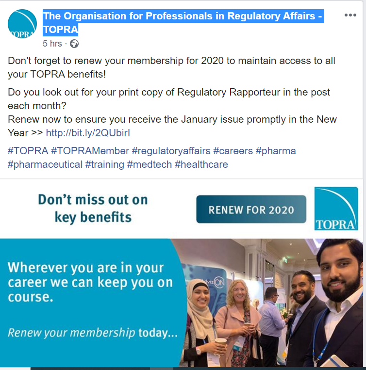 TOPRA renewals 2020, we have all signed up to maintain and continue the great benefits offered by TOPRA team! #rapportglobalstrategicservices #topra #regulatoryaffairs #pharma