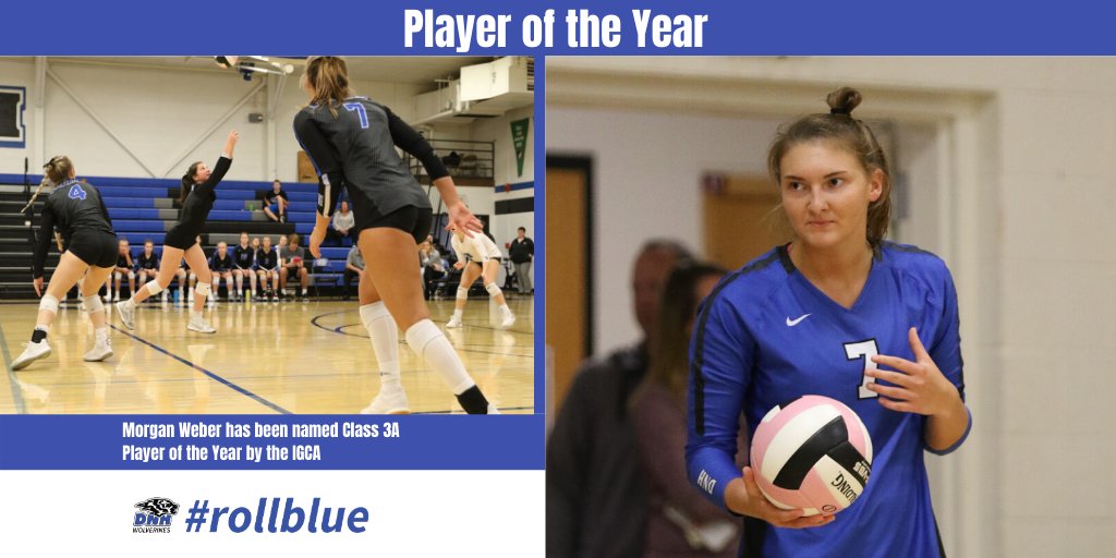 Congrats to Morgan Weber for being named the IGCA 3A Volleyball Player of the Year &amp; to the Elite All-State Team!! #rollblue <a href="/DNHSUPT/">Justin Stockdale</a>