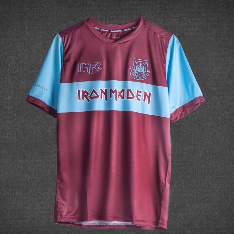 West Ham United Iron Maiden Shirt Away 100% UK  SELLER Feedback Large 