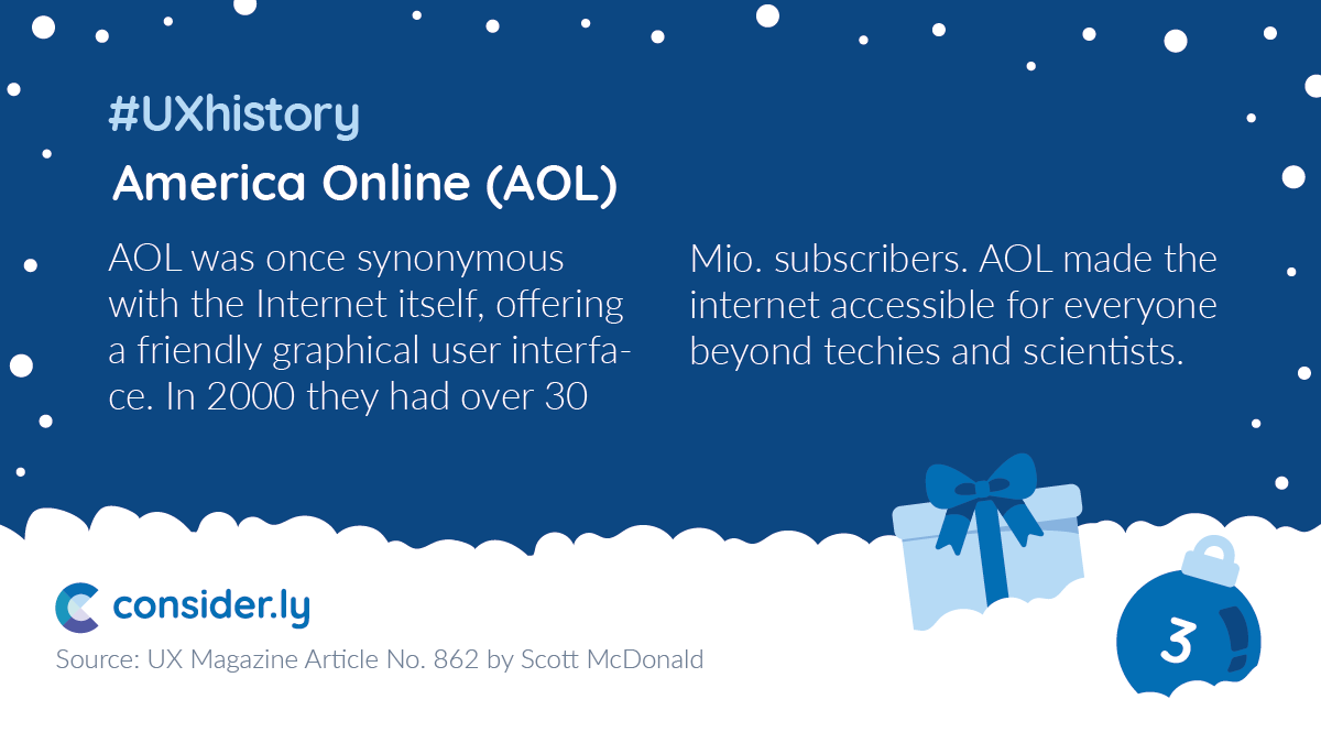 consider_ly's tweet photo. DAY 3 of the #considerly #adventcalendar 2019! #uxhistory #ux #uxmas #uxcalendar #considerlyadvent19 https://t.co/j4LQkZ1JdS
