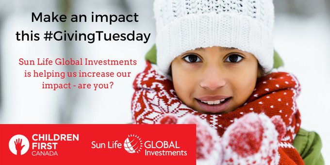 It’s #GivingTuesday! <a href="/SLGI_Canada/">Sun Life Global Inv.</a> is a proud supporter of <a href="/children1stca/">Children First</a> because we believe in helping to make Canada the best place in the world to grow up. Help make an impact today: childrenfirstcanada.com/donate