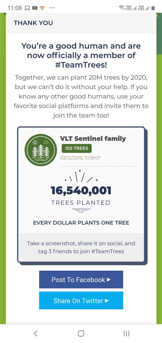 manojkasyap's tweet photo. Fundraiser done on my youtube channel through donations done via contributions from viewers. @teamtreesofficl #vltsentinel https://t.co/dRaKFyJDPq