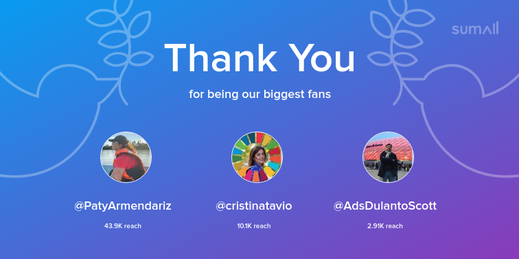 StartUpAwardsMX's tweet photo. Our biggest fans this week: PatyArmendariz, cristinatavio, AdsDulantoScott. Thank you! via https://t.co/tIJ1UOKt3G https://t.co/lLAAOUjGhe
