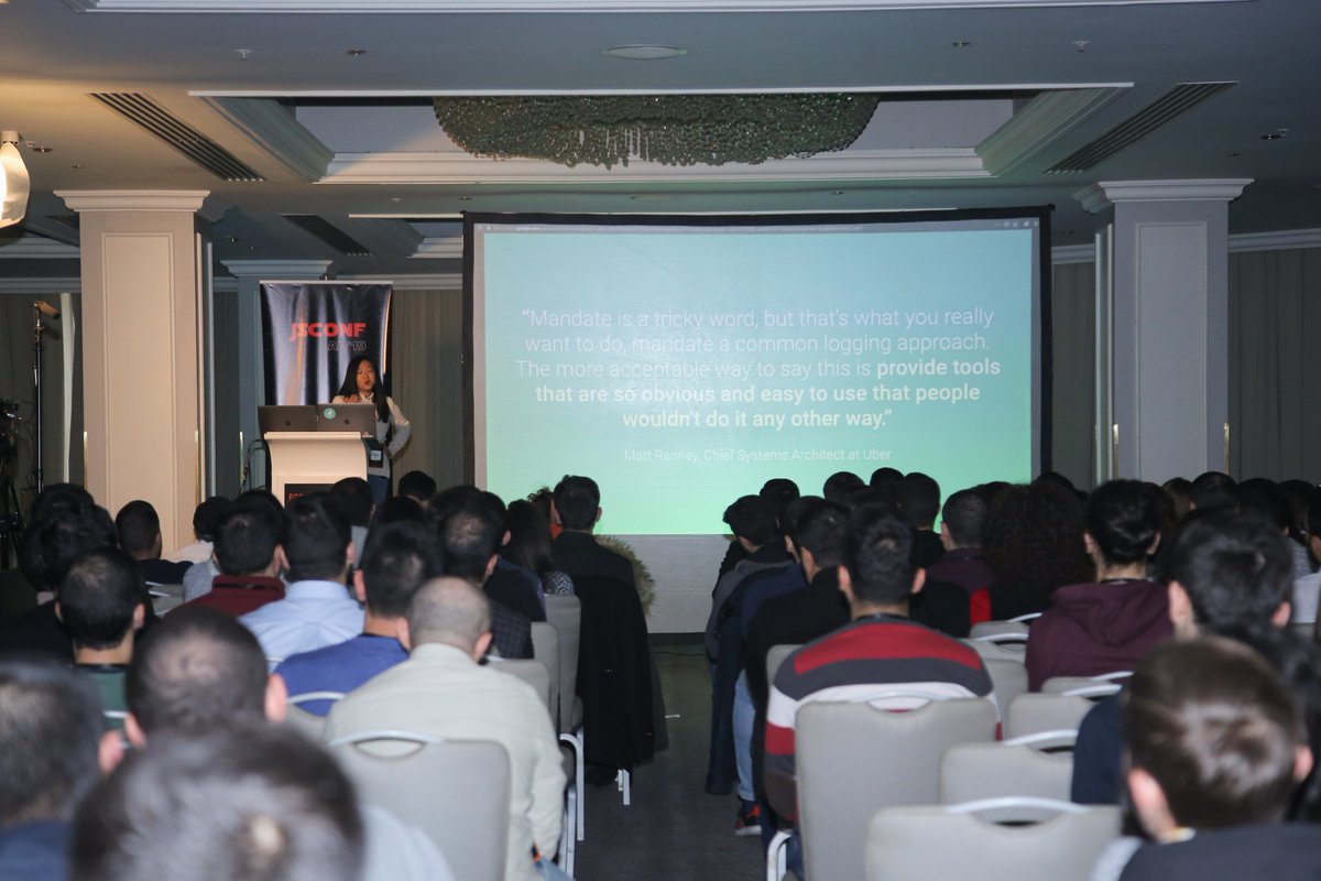 JSConfAM's tweet photo. During her #JSConfAM19 talk @siaw_stephanie shared what #JavaScript practices they use at their company that help them to build fast, reliable, user-friendly websites. ๐ https://t.co/C49BTpLcIh