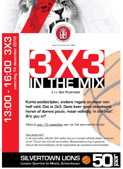 14 december vieren de <a href="/Silvertownlions/">BV Silvertownlions</a> hun 50-jarig bestaan! 
Van 10.00 tot 12.00 is er een clinic voor de jeugd van Henk Pieterse. Van 13.00 tot 16.00 uur is er een 3 x 3 toernooi onder leiding van spelers en scheidsrechters van het Nederlands team.

👉silvertownlions.nl/actueel/nieuws…👈