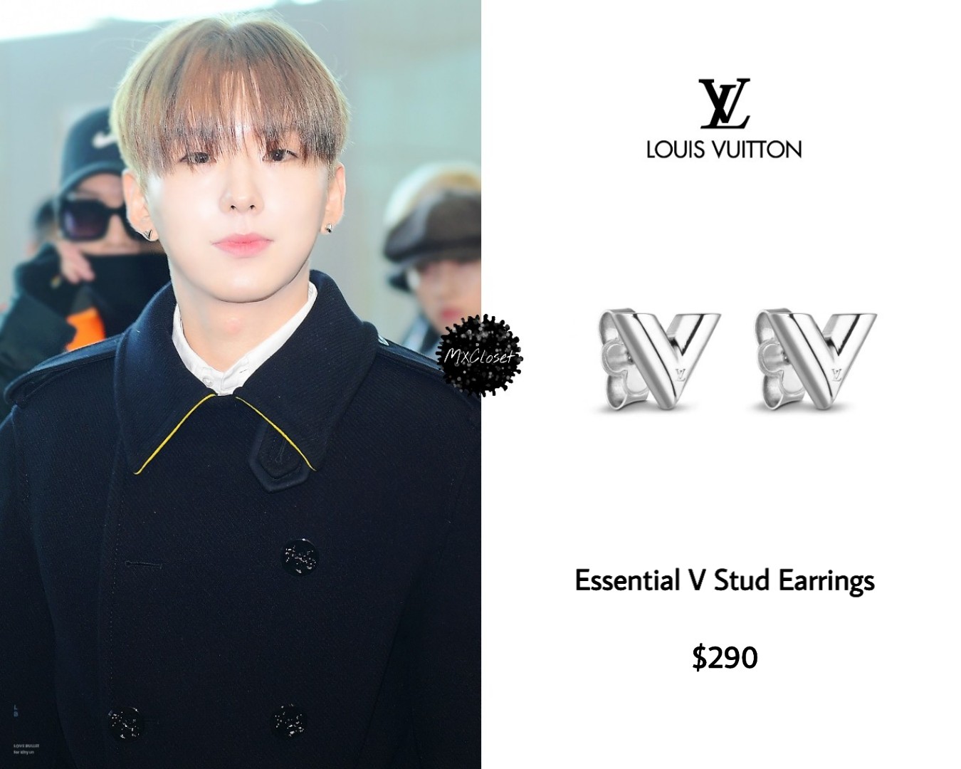Louis Vuitton Essential V Stud Earrings (Silver)