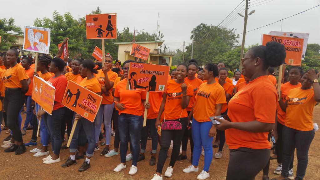 StBechem's tweet photo. Zero Tolerance for Sexual Harassment march at Bechem https://t.co/TuEy8rt6rI