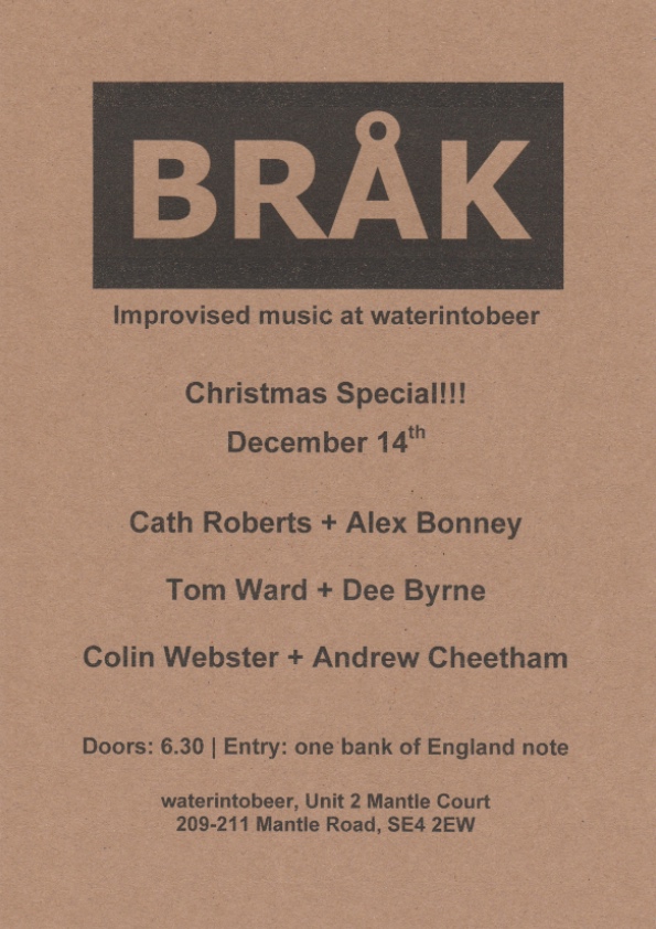 themadwort's tweet photo. Ten days until the end of year Christmas Special @brakimprov - @cathrobots @colin_webster @deebyrnesax @alex_bonney #AndrewCheetham & me - @waterintobeer bringing the Christmas Belgians - I'm bringing the party hats - byo mince pies - what more could you ask?! https://t.co/VSACI8xigy