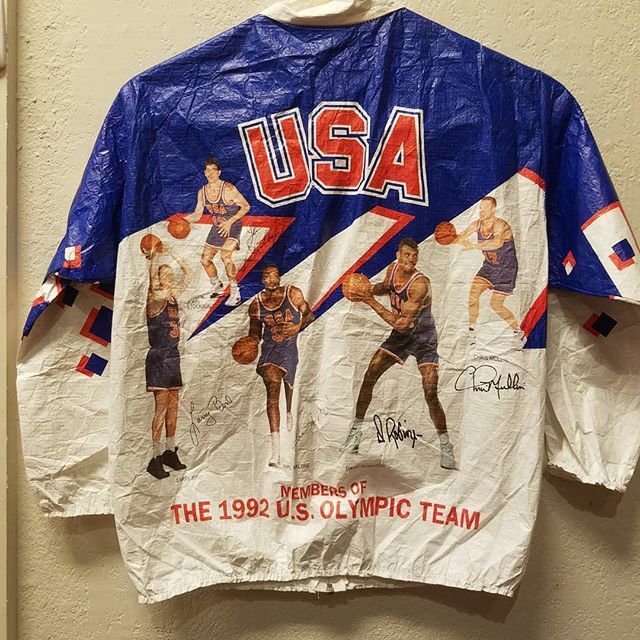 Wish we could fit in this kids size Olympic #dreamteam jacket! Made of Tyvek for Kellogg's in 1992 
Youth size 26-28
$20 ift.tt/2LmyFqq