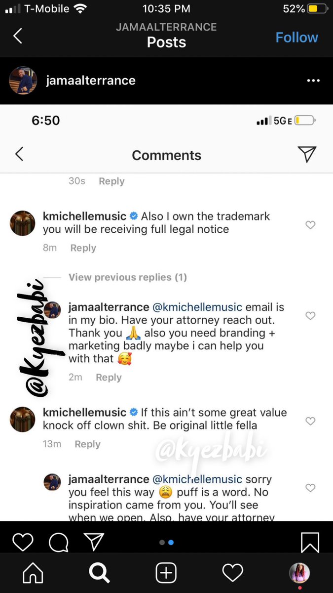 NEWERAofMUSIQ's tweet photo. So I found some tea ☕️ yaull &amp; it’s piping hot 🥵 

🤦🏽‍♂️ Kmichelle yes “the singer” ass goes to comment on JamaalTerrance’s  IG Post last night when he decided to upload a pic of his new business venture #ThePuffGarden 😳 which she felt this was a total rip off off her 🤐restaurant https://t.co/fR8MuJTHmK