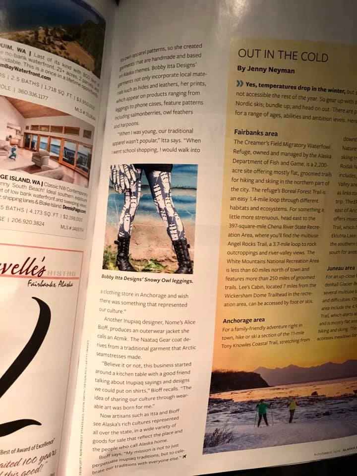 Congratulations to Bobby Itta Designs for being mentioned in the <a href="/AlaskaAir/">Alaska Airlines</a> Beyond magazine last month! Bobby’s business Alaska Fur Cache was one of our 2017 North Slope Marketplace business plan competition finalists! <a href="/ASRC_AK/">ASRC</a>