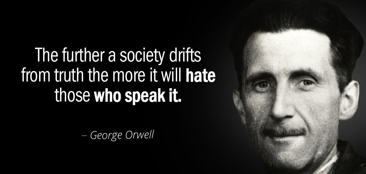 bcadish's tweet photo. @EricColumbus @gtconway3d "And if all others accepted the lie which the Party imposed — if all records told the same tale — then the lie passed into history and became truth." George Orwell #1984Again https://t.co/GweLy74Jjt