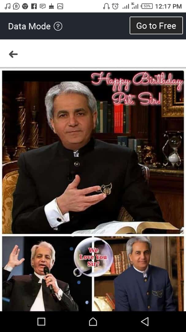 You have been such a blessing sir Benny hinn....happy birthday sir pastor 