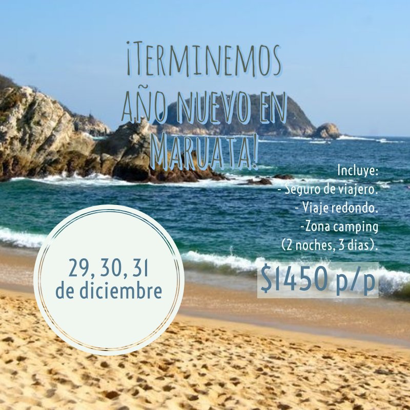 Tecotoursags's tweet photo. Terminemos año nuevo en Maruata! 🤘🏽✨🌵🎅 // 3 días y 2 noches en la hermosa playa de maruata 🌊 // incluye: 
- Seguro de viajero. ⚕️
- Viaje redondo 🔁
- Zona camping (baños y regaderas) 🏕️ 
Contactos: 
- 4495029671
- 4493587713 https://t.co/XqBVtcbez0