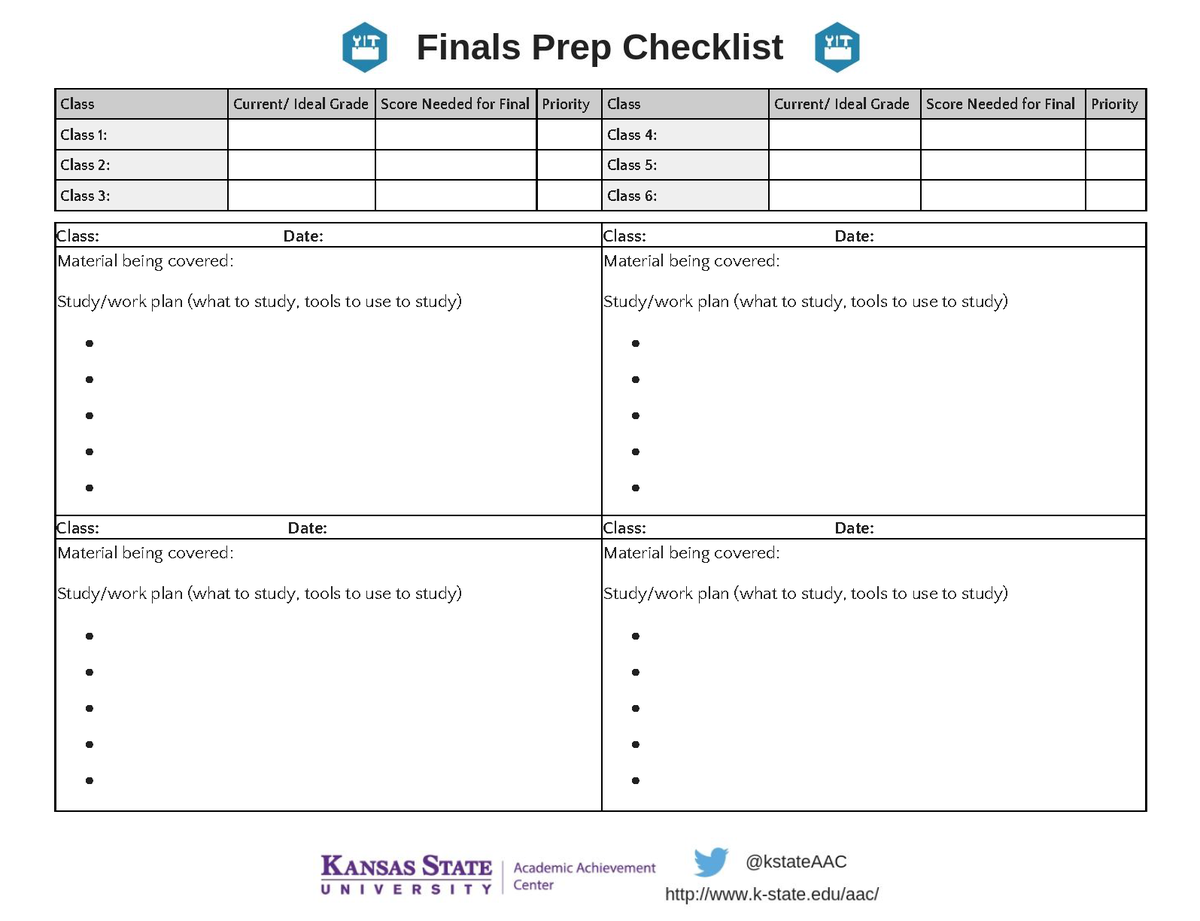 FSHSAdvising's tweet photo. The end is near! Check out the finals prep worksheet provided by the helpful staff in the Academic Achievement Center! https://t.co/ipobjSi3OH