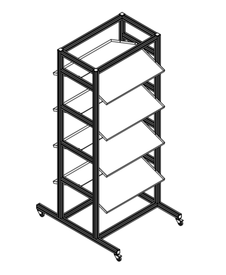 SolutionsIcam's tweet photo. Our Parts / Kanban Trolleys are now in production. They come complete with a range of Sizes and between 4 and 16  Powder Coated Steel Shelves. Manufactured from 40mm Aluminium Extrusion, they provide great structural stability and the wheels provide ease of movement. https://t.co/QK0Pi9dJgI