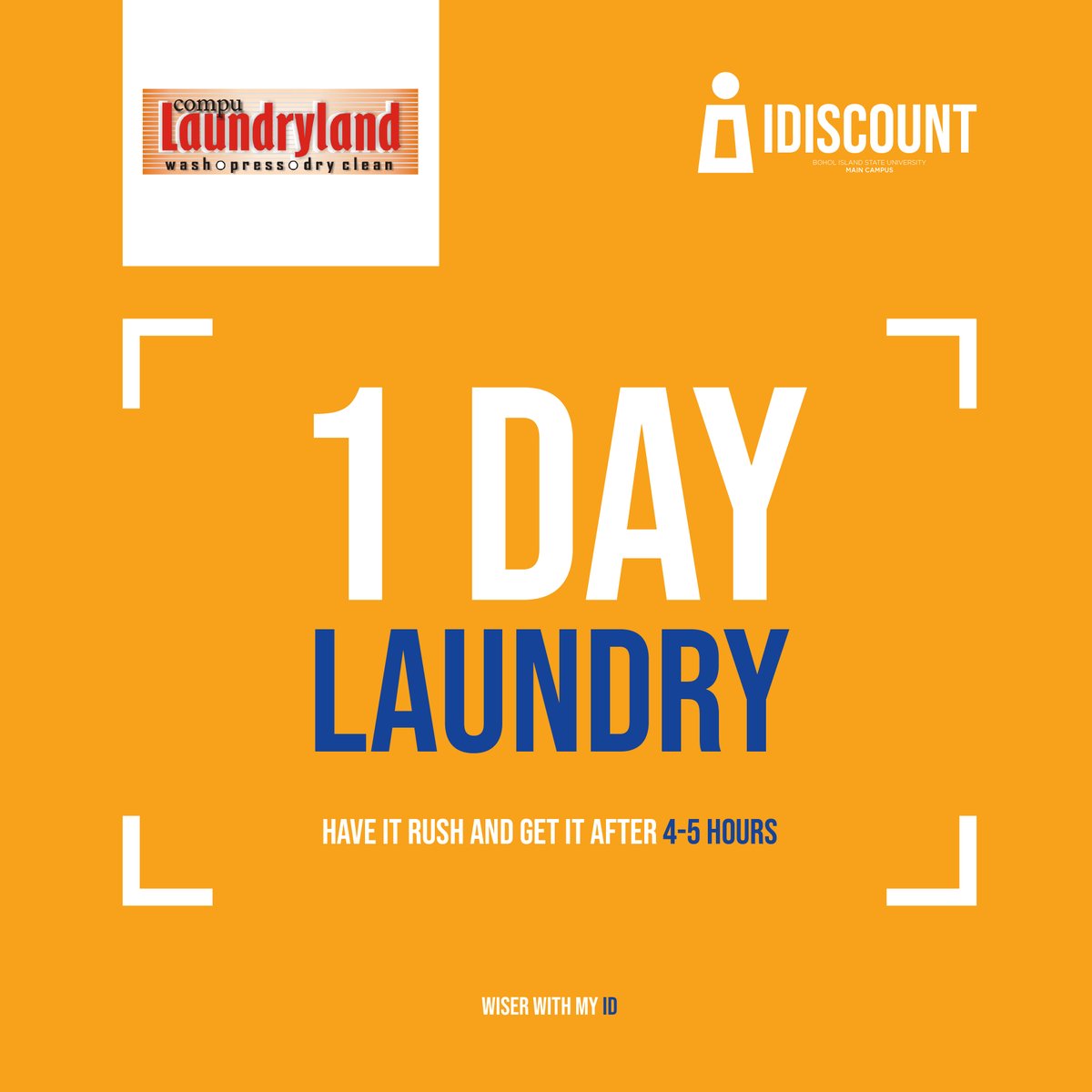BisuIdiscount's tweet photo. Hey there BISUANS! Rain days are upon us, make sure to get your clothes dried on time.

Have your laundry today and get it by tomorrow - Compu Laundry Lab is the place for you.

Have it rush and get it after 4-5 hours.

#BISUIDiscount #wiserwithmyID https://t.co/VJEWLG2Z5X