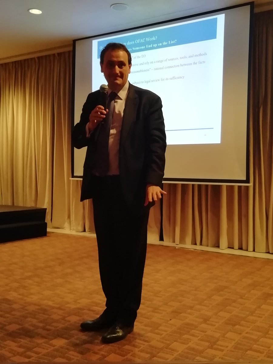 UKDefenceClub's tweet photo. Adam Smith talks sanctions: There are 7,500 names on the SDN list at the moment. #sdnlist #ukdc2019 #ukdc #sanctions #insurance https://t.co/NFqSFahsAi