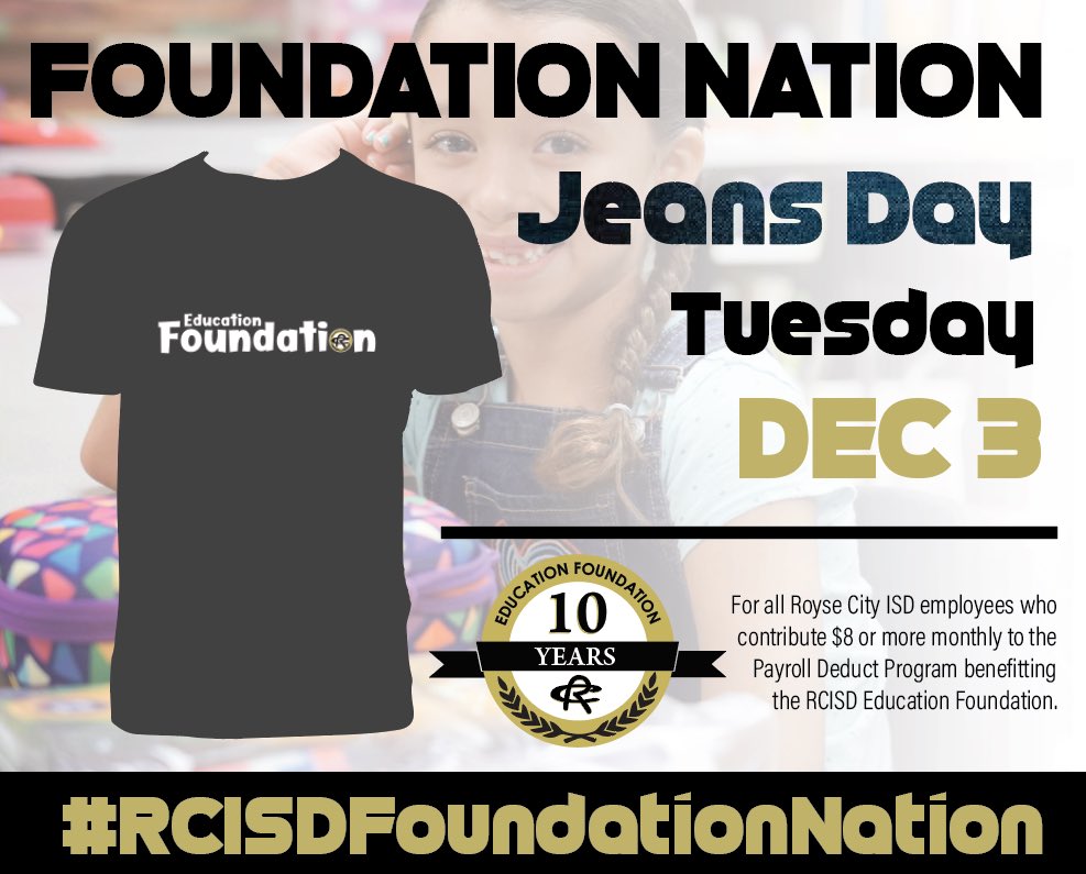 RCISDFoundation's tweet image. It’s Foundation Day, don’t forget to post your pictures! #RCISDFoundationNation
#10yearsofgiving