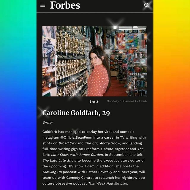 I’m THRILLED to be a <a href="/forbes/">Forbes</a> 30 under 30!! Hoping this means 5 less people will think I’m actually the actor Sean Penn???