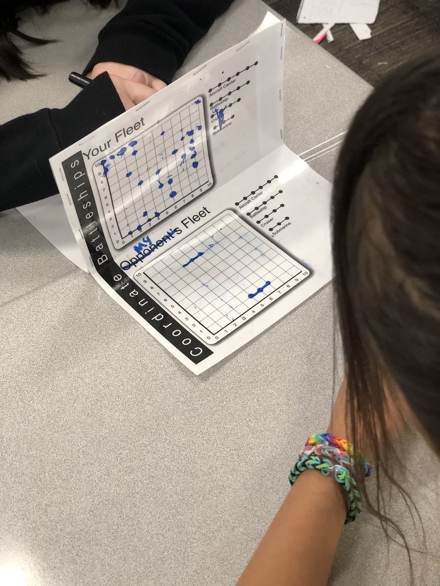 MsGrayin5th's tweet photo. Battleship! Students are practicing explaining where coordinate pairs are to one another within the first quadrant and practicing plotting points . #jpepanthers #jpe5thbragtag #fbisd https://t.co/hY5jdccOke
