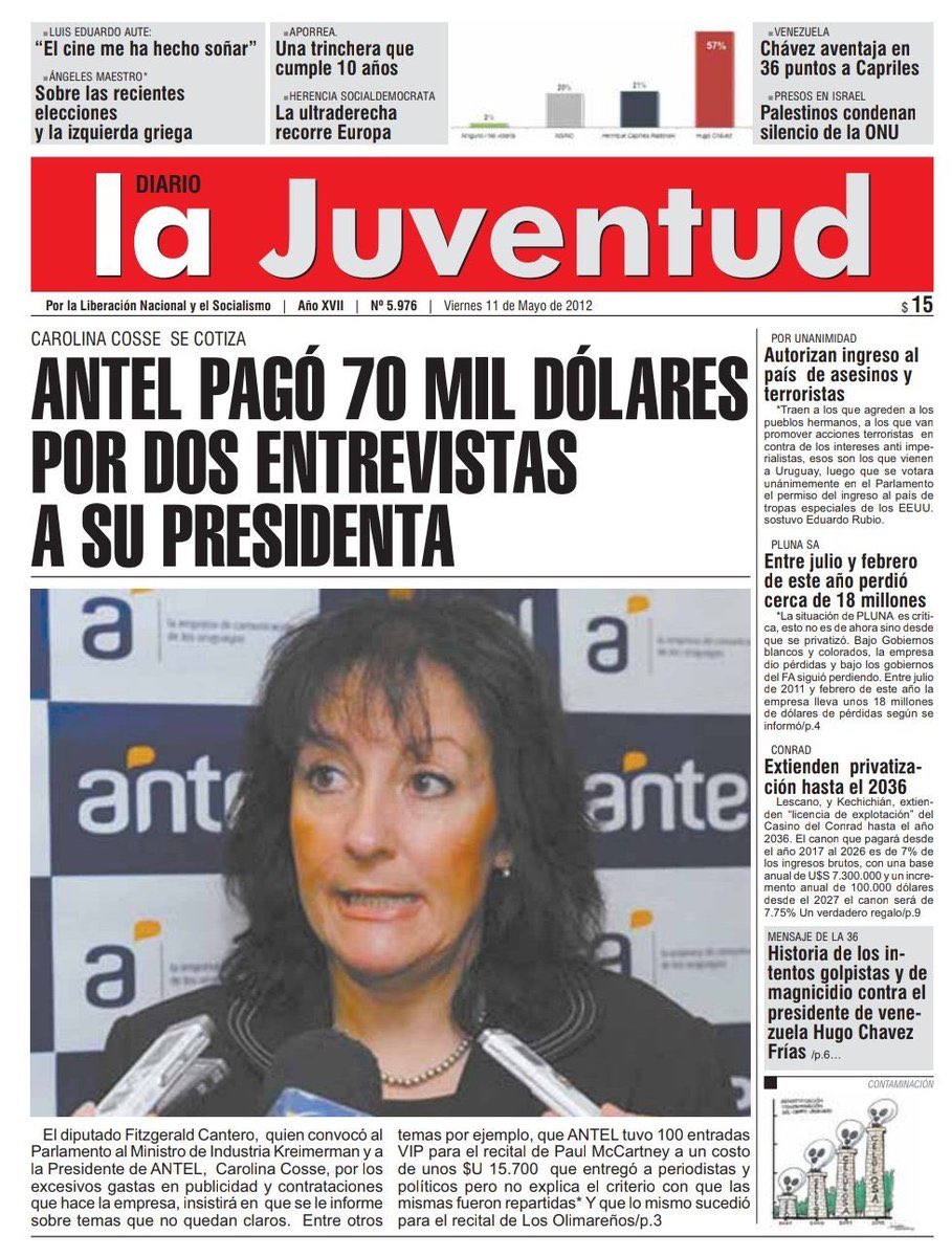 MarcelodelaF's tweet photo. @CosseCarolina @elpaisuy Ah, y no se olvide...
Semanario La Juventud https://t.co/5NpchR2yVE