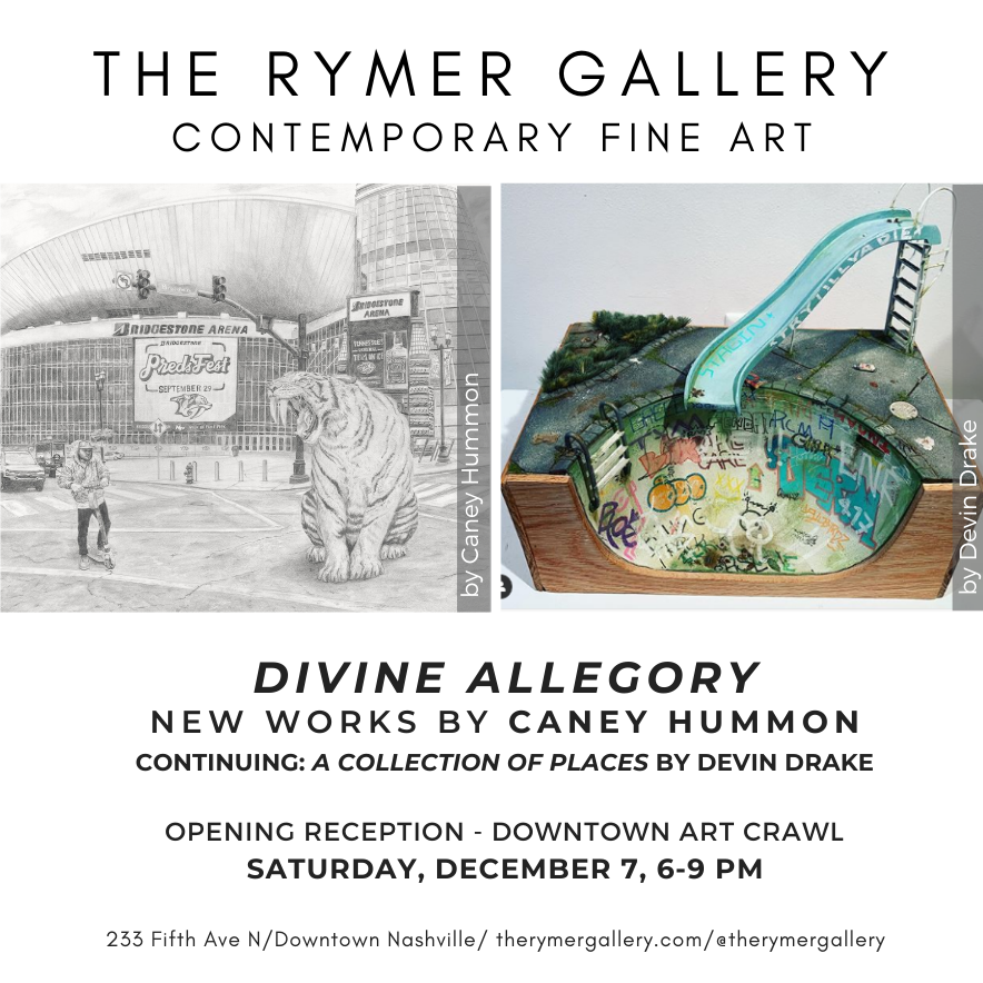 THIS SATURDAY: Join us 6-9pm <a href="/TheRymerGallery/">The Rymer Gallery</a> for #firstsaturdayartcrawl &amp; opening reception of DIVINE ALLEGORY, new works by Caney Hummon (@caneyhummonart ) &amp; continuing A COLLECTION OF PLACES by Devin Drake (@devinsdrake)
-
 #fineart
#collectart #artsnashville