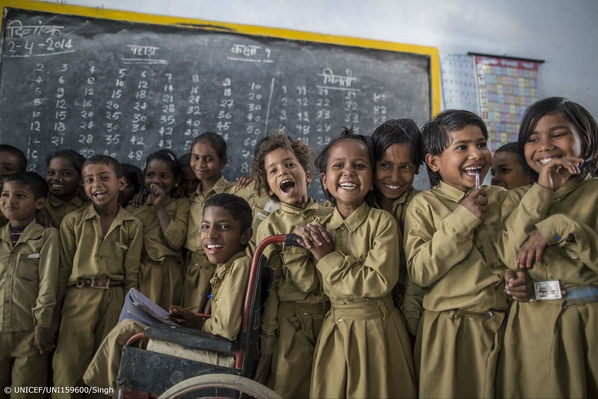 UNICEF's tweet photo. Did you know it’s International Day of Persons with Disabilities? Every child deserves a chance to play, learn, achieve and dream – no matter what.
 
#ForEveryChild, every opportunity to thrive. #IDPD 💙 https://t.co/2CvPl51Rs3