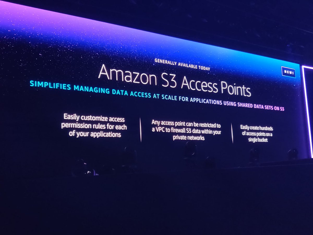 capside's tweet image. Amazon S3 Access Points! 
—
#reInvent2019
#NTTonAWS #capsideAWS
#AWSreinvent2019 #AWS