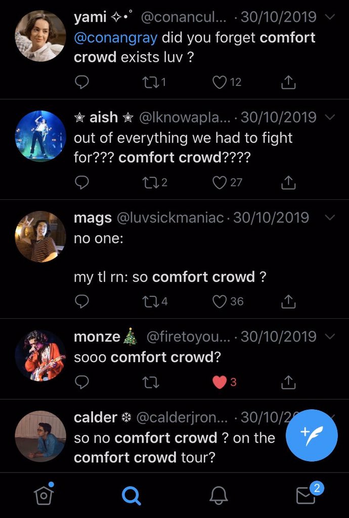 that time we thought he wasn’t gonna play comfort crowd ON THE COMFORT CROWD TOUR