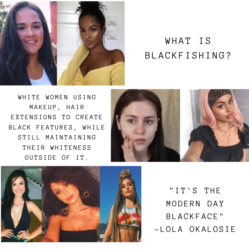 BrwnTableTalk's tweet photo. Blackfishing lets white women make caricatures of black women, and still getting to benefit from their whiteness. #iamnotahashtag https://t.co/Q9dnSZygwX