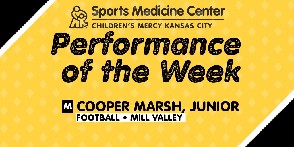 CMsportsmed's tweet photo. For the second-straight week, our #KCPrep Performance of the Week winner is a @MVJaguar. Congratulations to Cooper Marsh! @mvjaguars, @millvalleynews

Submit nominees here: https://t.co/T8wkF66sEW #CMSportsMed #PlayHealthyKC https://t.co/457kcyiGa8
