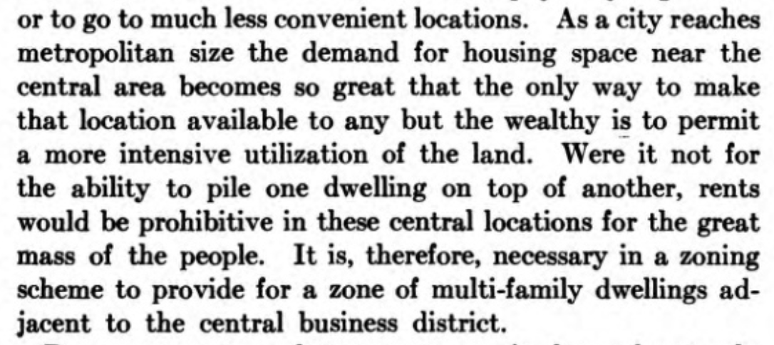 Whitten is arguing that the only way to keep housing affordable in expensive areas is to allow more intensive uses of the land where it is expensive. Coming from pre-zoning world that's common sense, but it seems radical today.