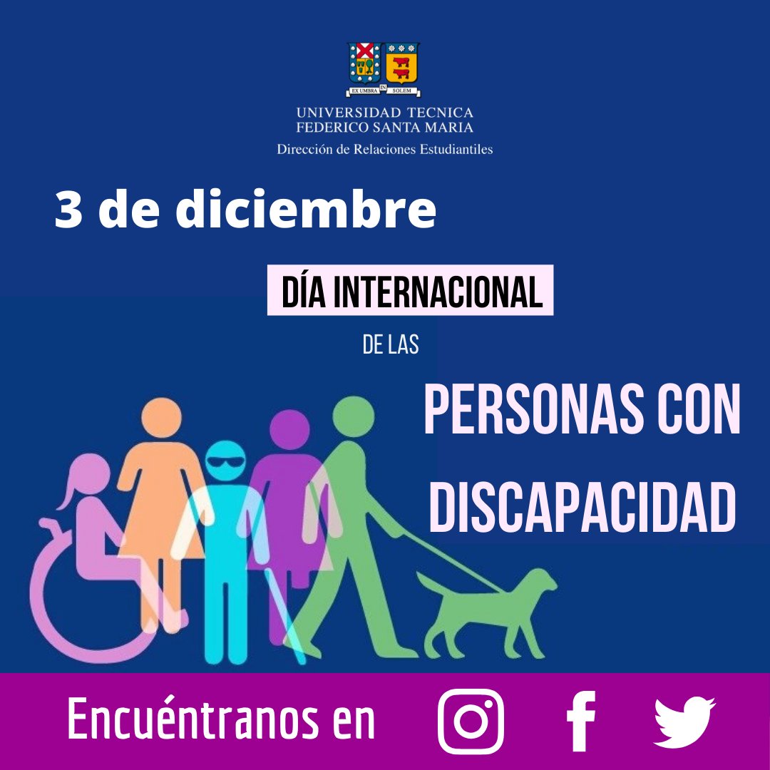 rreeusm's tweet photo. Este 3 de diciembre es el Día Internacional de las Personas con Discapacidad y te invitamos a aportar en tu comunidad fomentando la inclusión en todos los ámbitos😃 https://t.co/xyrhH7LeFx