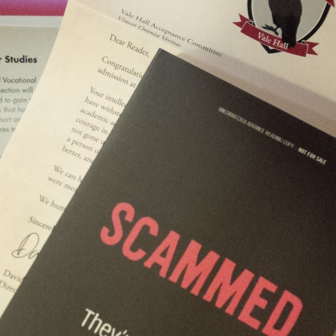 When your kid beats you to the mailbox and takes your Vale Hall acceptance letter . . . #thedeceivers #valehall @kris10writes @LavenzaMolly @torteen