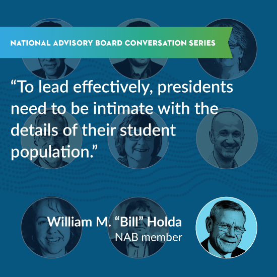 CivitasLearning's tweet image. #highered presidents need to be intimate with the details of their student population. Dr. Bill Holda shares what he&apos;s learned while being a part of college presidential searches bit.ly/2szK2oa #civNAB #powertolearn