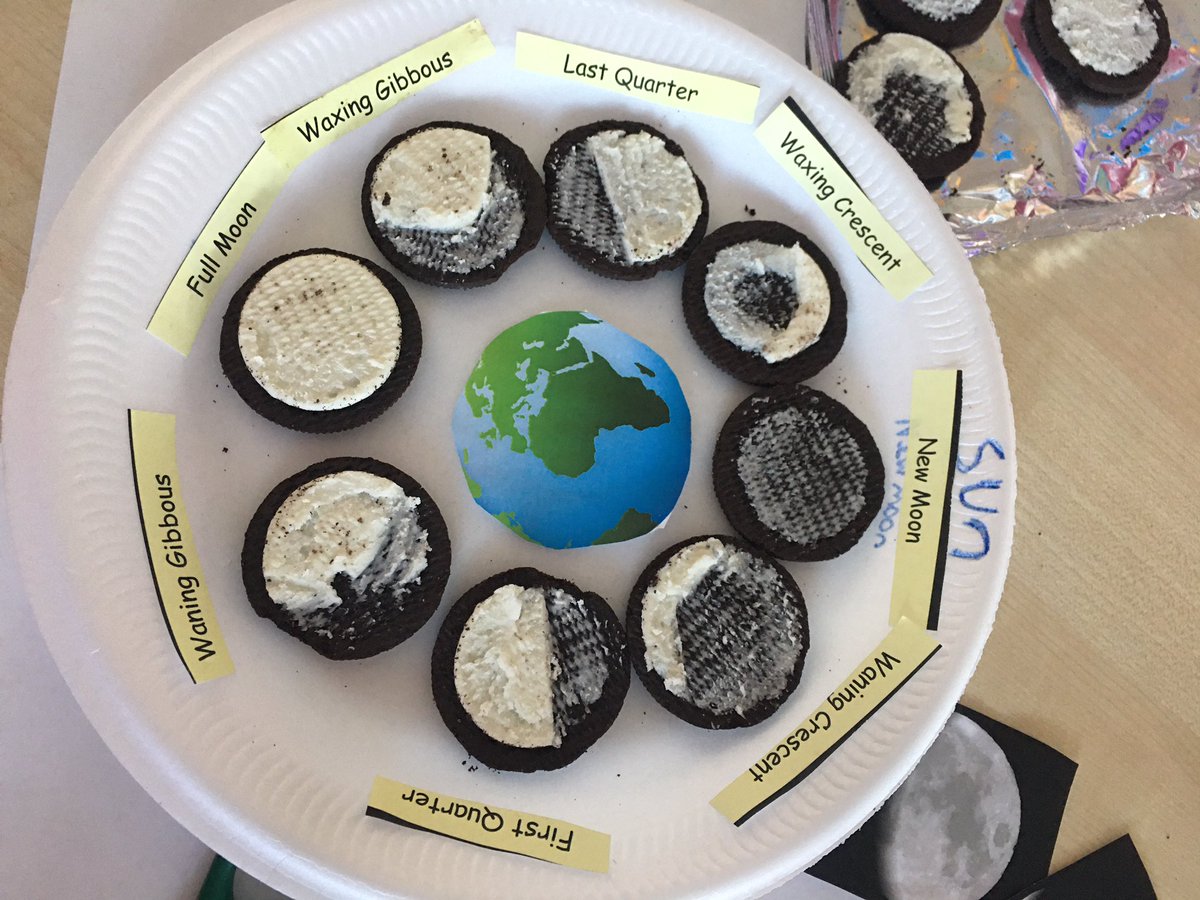 Loved today’s science lesson!!! Moon phases with Oreos 🖤 #primaryteacher #year5science #science #moonphases