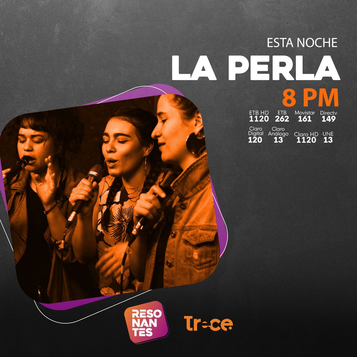 Canal Trece (@canaltrececo) on Twitter photo 🎧 <a href="/laperlabogota/">laperlabogota</a>, agrupación de mujeres entregadas a la música proveniente de los rincones de Colombia, estará esta noche en #Resonantes 🎤😎
📌Te esperamos a las 8pm #EnLaTV con 👩🎤<a href="/ZarateCamilaM/">María Camila Zárate</a> 👨🎤<a href="/yocamiloramirez/">Camilo Ramírez ⏺️</a> 🎧 <a href="/laperlabogota/">laperlabogota</a>, agrupación de mujeres entregadas a la música proveniente de los rincones de Colombia, estará esta noche en #Resonantes 🎤😎
📌Te esperamos a las 8pm #EnLaTV con 👩🎤<a href="/ZarateCamilaM/">María Camila Zárate</a> 👨🎤<a href="/yocamiloramirez/">Camilo Ramírez ⏺️</a>