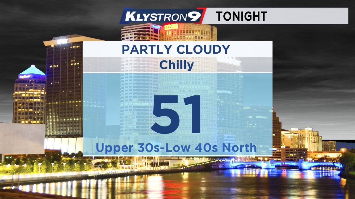 bn9weather's tweet photo. It sure has been a chilly day around here. Tonight will not be as cool with temperatures in the low 50s for Tampa, low 40s north. #FLwx https://t.co/TgldrPSOvu