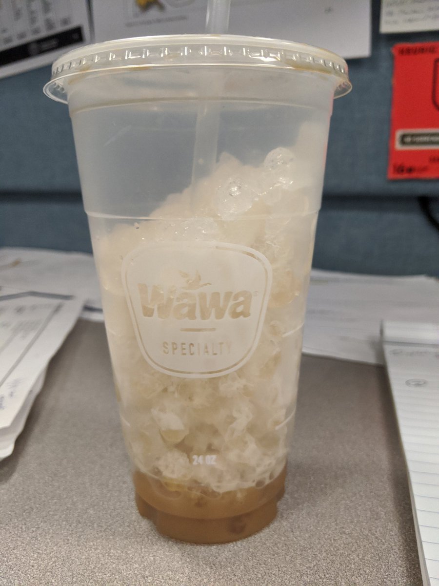 Anderclunk's tweet photo. When you spend $3.81 on a cup of ice.  4 slurps on the straw and the non-ice contents were gone.  Very bad @Wawa. https://t.co/5u8zO8iz4K